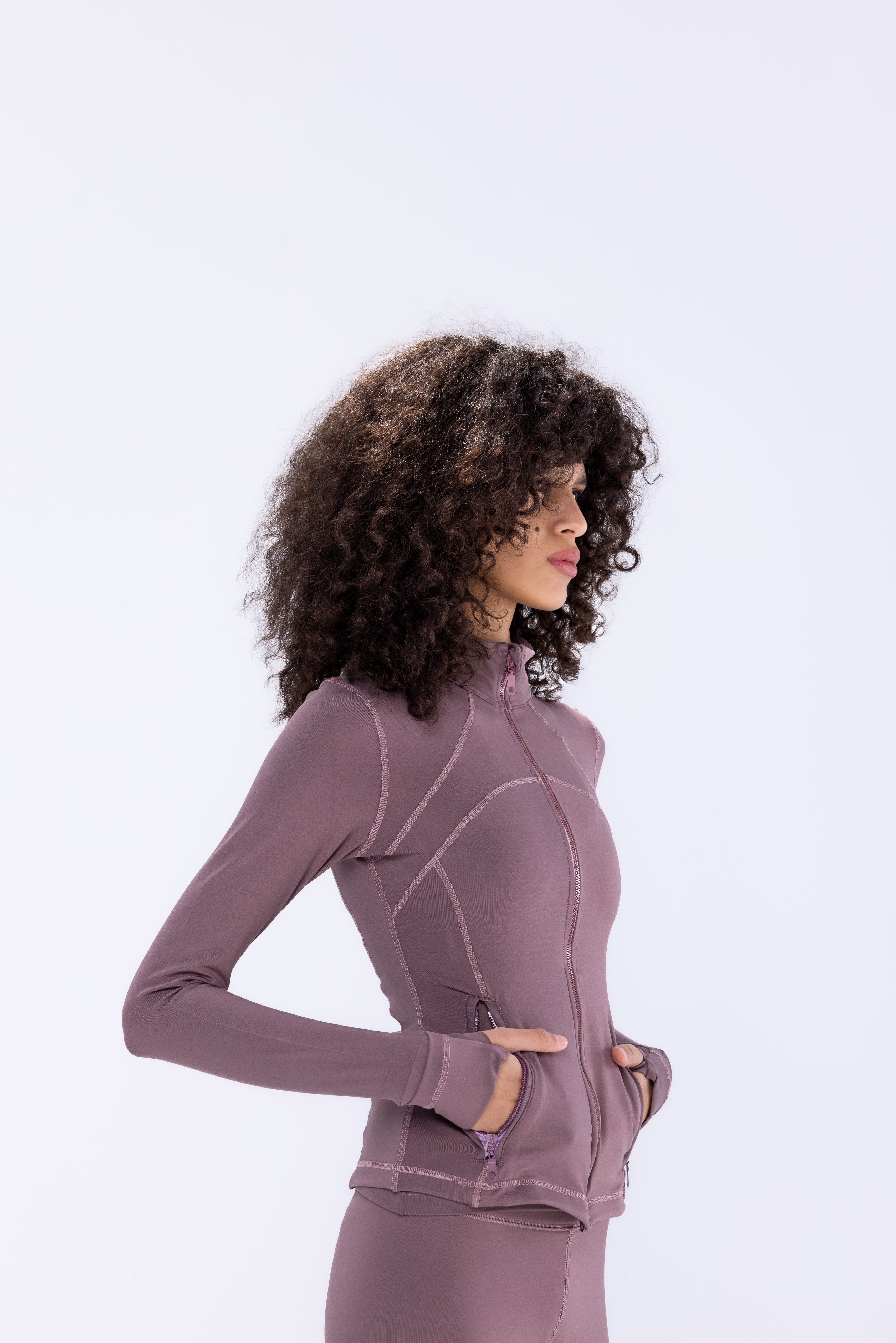 Softsculpt Zip Jacket in Dusty Mauve