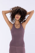 Compression Halter Top in Dusty Mauve