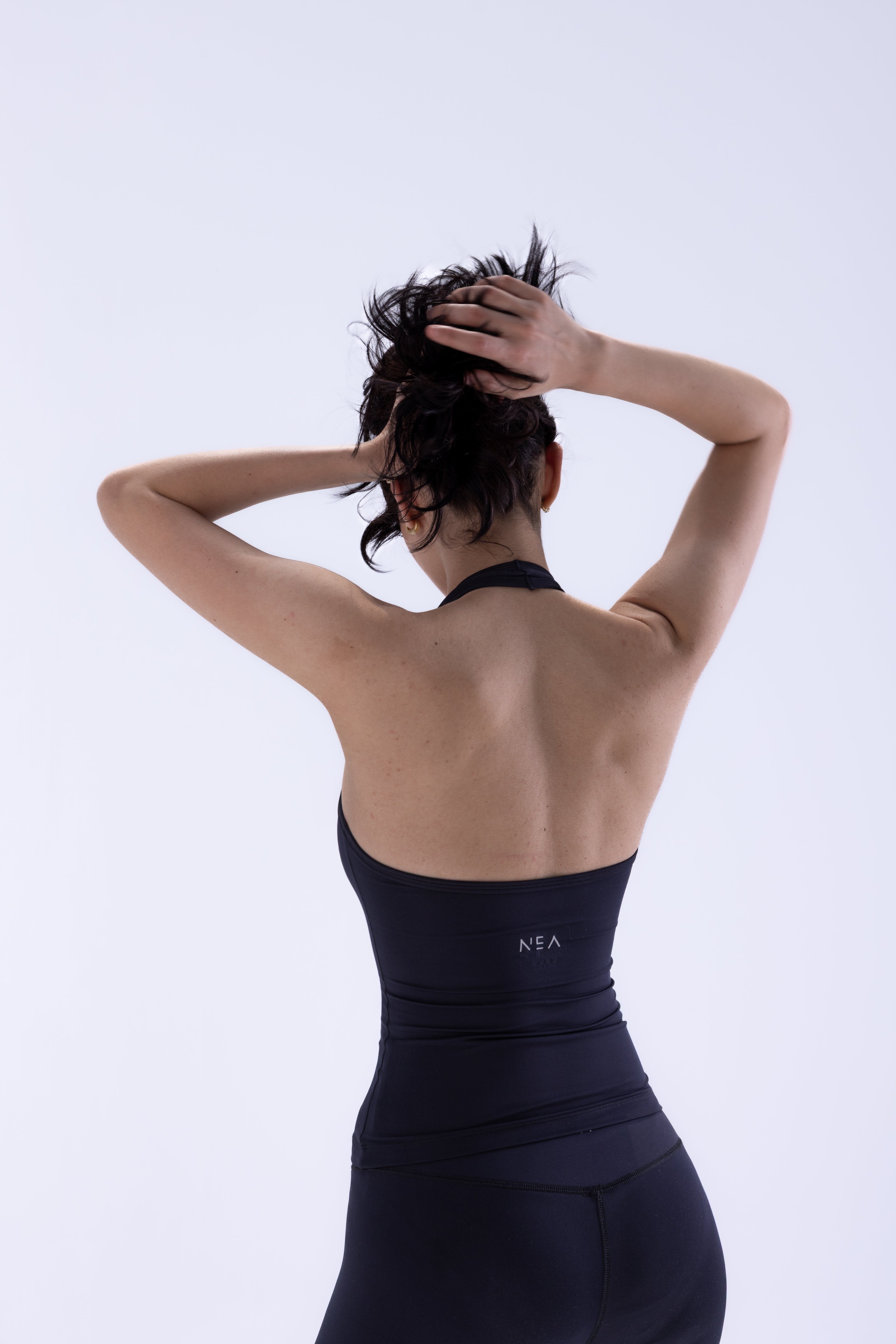 Compression Halter Top in Black